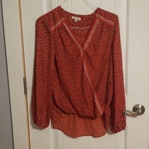 Red floral suplice top size small